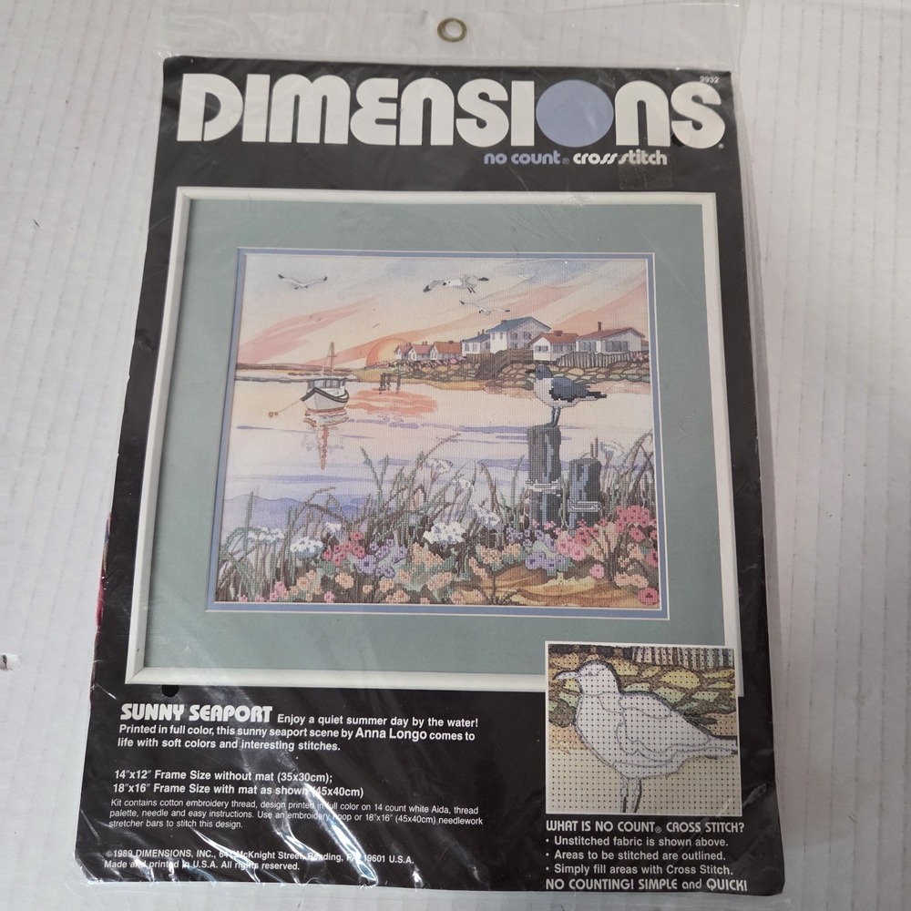 Sunny Seaport No Count Cross Stitch Kit Dimensions 14" x 12" Sealed #3932 Craft